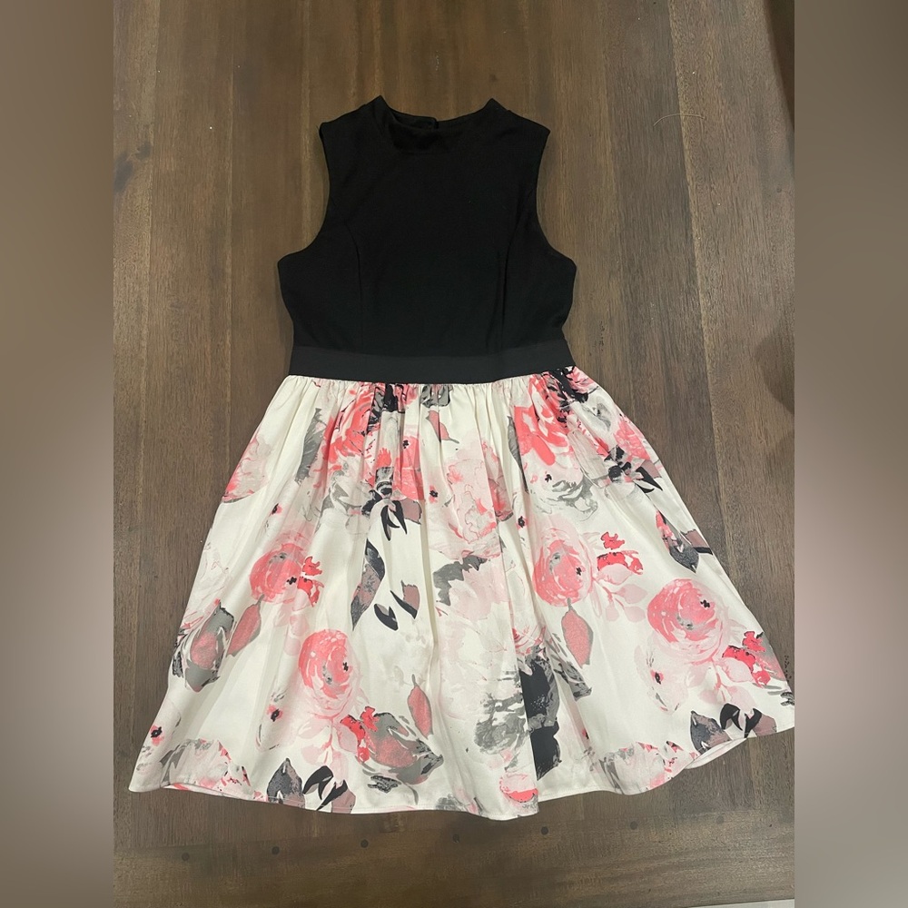 Zunie black and floral girls dress